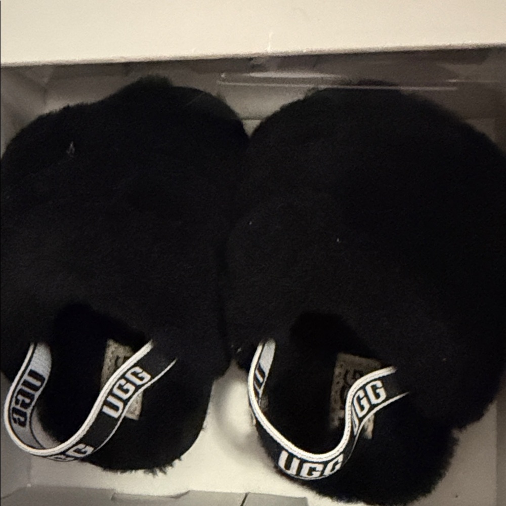 UGG Black Fluff Yeah Slide